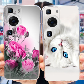 Ốp Điện Thoại TPU Silicone Dẻo In Họa Tiết Mèo Và Hoa Đáng Yêu Cho Huawei P60 LNA-AL00 / P60 Pro MNA-AL00 2023