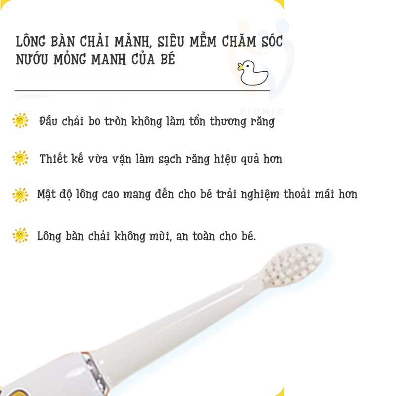 Bàn chải đánh răng điện siêu âm USB sạc, bàn chải đánh răng điện hoạt hình trẻ em, đầu bàn chải lông mềm, làm sạch sạch hơn, cho bé yên tâm sử dụng