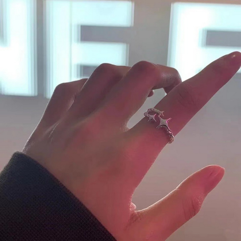 Nhẫn Hở Hình Ngôi Sao Tinh Xảo Thời Trang Có Thể Điều Chỉnh Cho Nữ