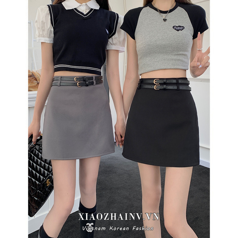 Chân Váy Chữ A Lưng Cao Thời Trang Hàn Quốc