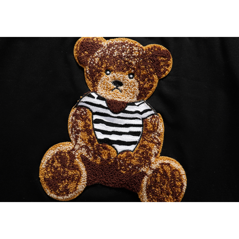 Áo Thun Tay Ngắn Chất Liệu cotton Thêu Hoạ Tiết MOSCHINO Phong Cách Thời Trang unisex