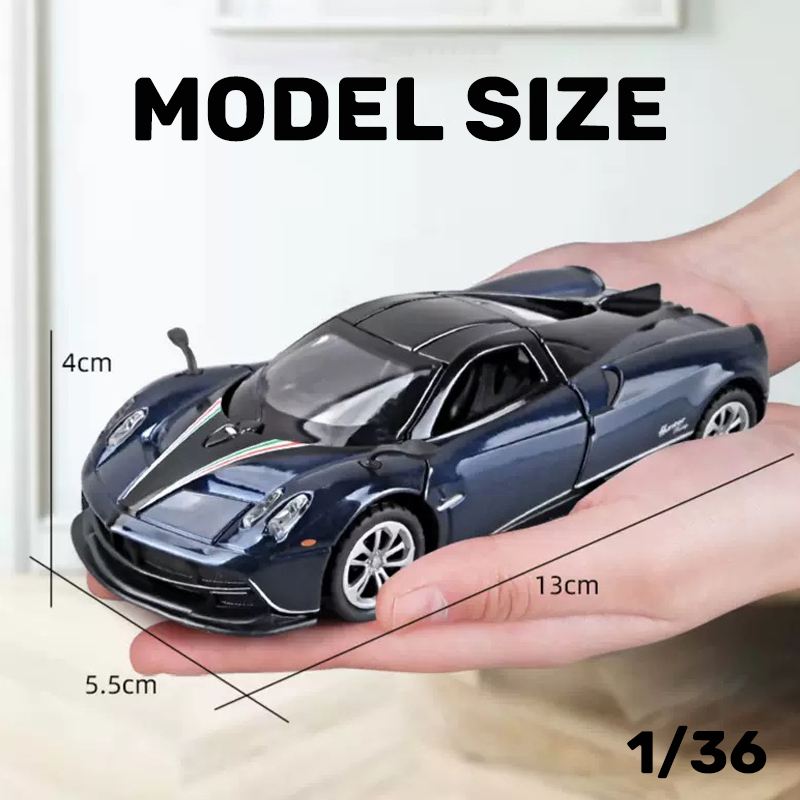 Mô Hình Xe Hơi Pagani Huayra Tỉ Lệ 1: 36 Bằng Hợp Kim Có Đèn Và Nhạc Cho Bé Trai