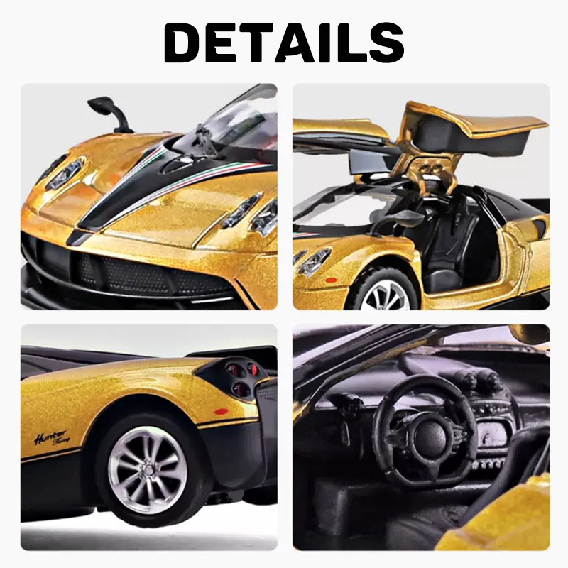 Mô Hình Xe Hơi Pagani Huayra Tỉ Lệ 1: 36 Bằng Hợp Kim Có Đèn Và Nhạc Cho Bé Trai