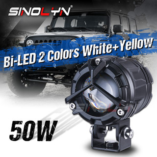 Đèn pha led sương mù 50w ánh sáng trắng / vàng dành cho xe hơi / xe máy diy