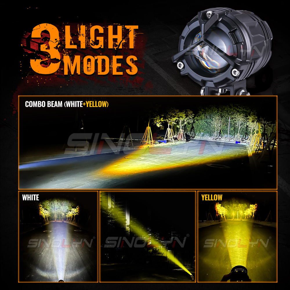 Đèn Pha LED Sương Mù 50W Ánh Sáng Trắng / Vàng Dành Cho Xe Hơi / Xe Máy DIY