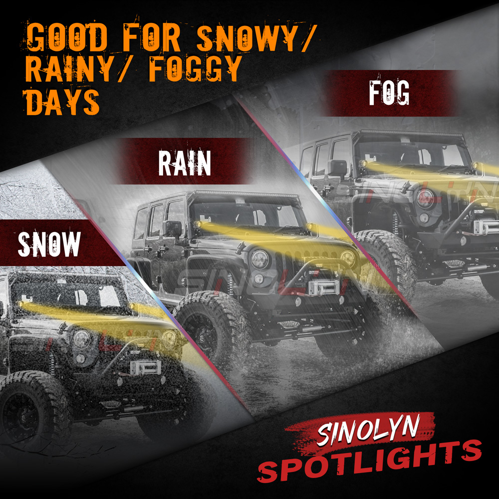 Đèn Pha LED Sương Mù 50W Ánh Sáng Trắng / Vàng Dành Cho Xe Hơi / Xe Máy DIY