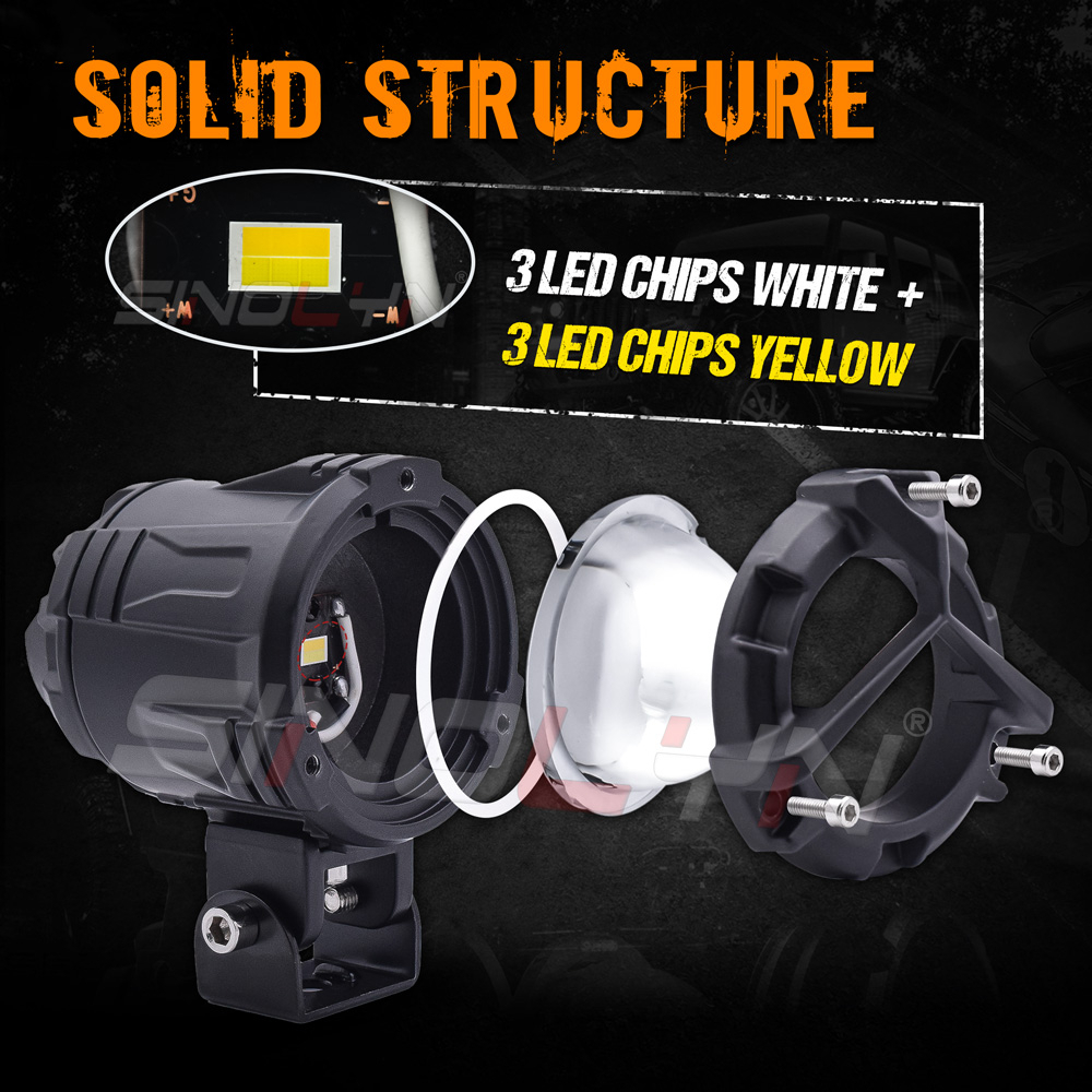 Đèn Pha LED Sương Mù 50W Ánh Sáng Trắng / Vàng Dành Cho Xe Hơi / Xe Máy DIY