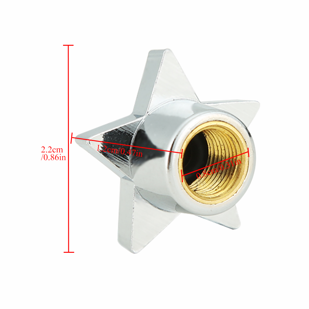 Bộ 4 Nắp Van Bánh Xe Hơi / Xe Máy Lõi Đồng Kiểu Ngôi Sao Chống Trộm / Bụi / Trộm Thông Dụng