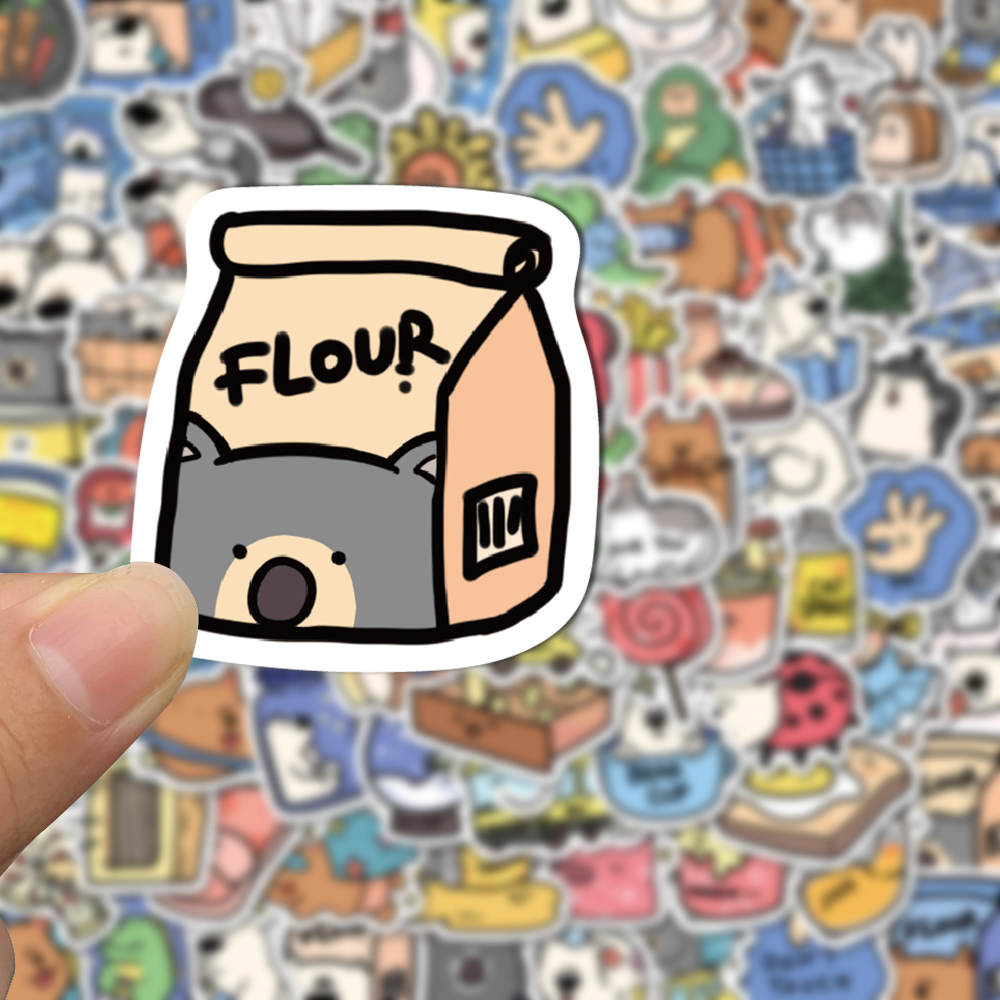 Set 50 / 100 sticker Dán Laptop / Mũ Bảo Hiểm / Mũ Bảo Hiểm Chống Thấm Nước Hình Động Vật Hoạt Hình Dễ