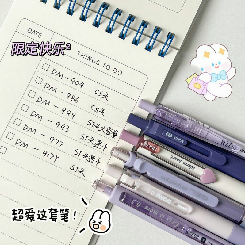 Bút Mực Đen Ngòi 0.5mm Nhanh Khô Họa Tiết Trái Tim Dễ Thương