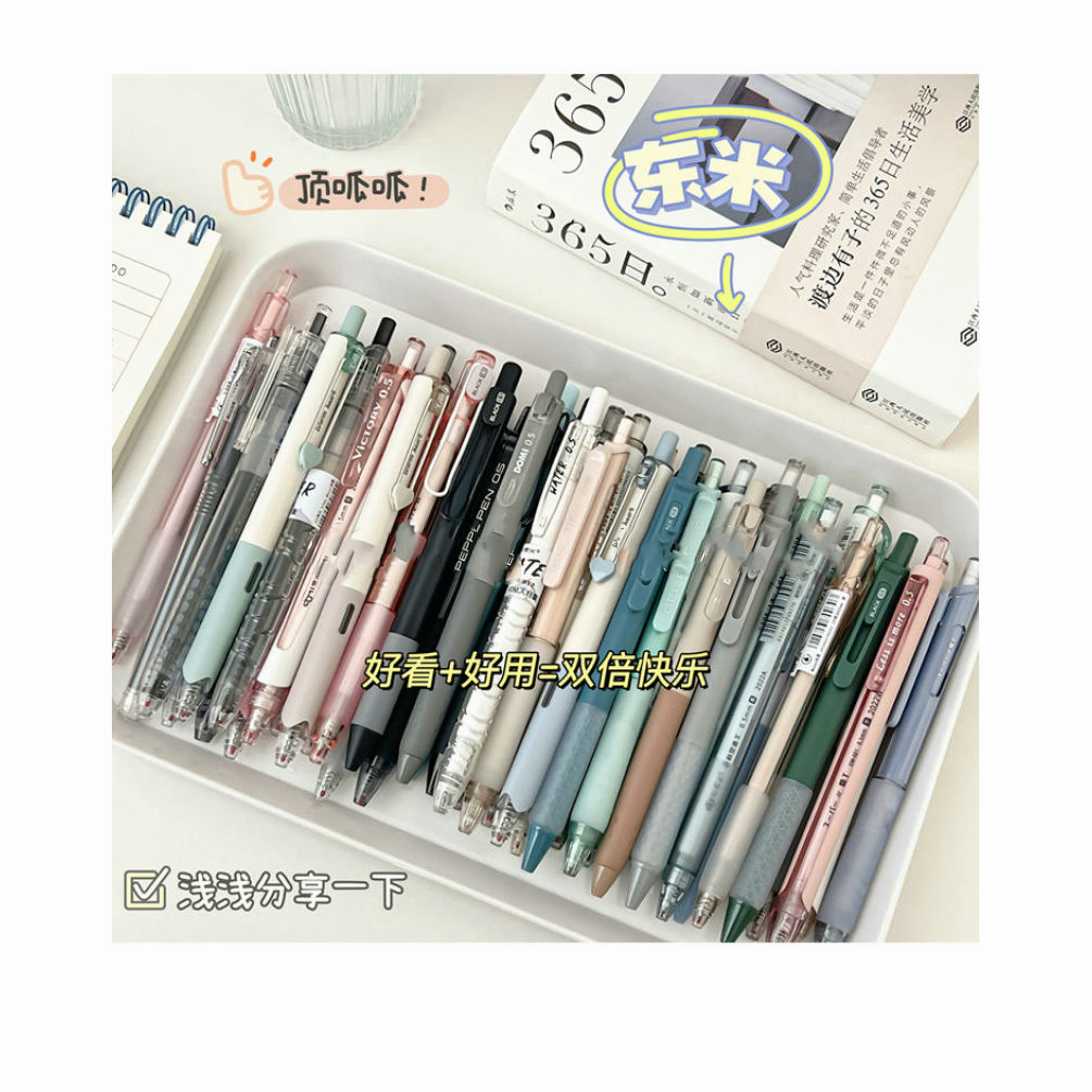 Bút Mực Đen Ngòi 0.5mm Nhanh Khô Họa Tiết Trái Tim Dễ Thương