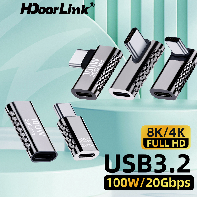 Bộ Chuyển Đổi HdoorLink USB C 100W Đầu Cắm Sang Ổ Cắm USB 3.2 USB-C 8K @ 60HZ Cho Điện Thoại / Máy Tính Bảng