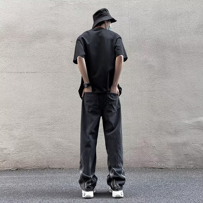 Quần Jeans Nhuộm Màu S-3XL 2 Màu Phối Khóa Kéo Thời Trang Cho Nam Và Nữ
