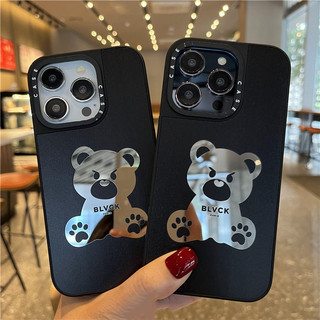 ốp iphone 11/12/13/14/15 Pro Max Soft Silicone Cover for Luxury Bear Mirror Case For ốp lưng iphone 11,12,13,14,15,11PM,12PM,13PM,14PM,15PM