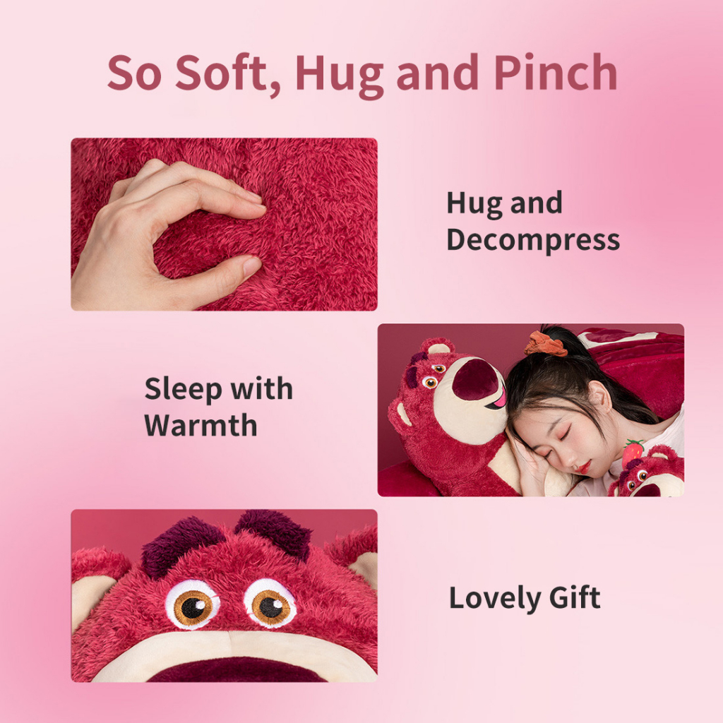 Miniso Gấu Dâu Đồ Chơi Nhồi Bông Mềm Mại Đáng Yêu 100% polyester 35CMx19CMx15CM