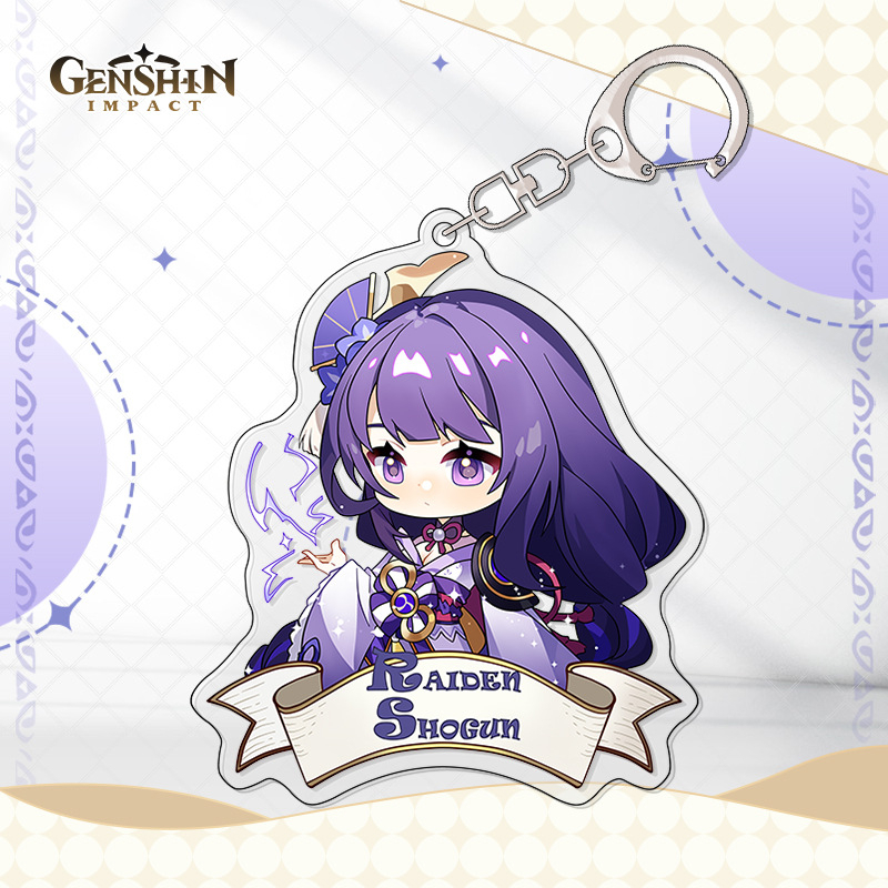 Móc Chìa Khóa Bằng Acrylic Hình Anime Genshin Va Chạm Zhongli Xiao Keli Game