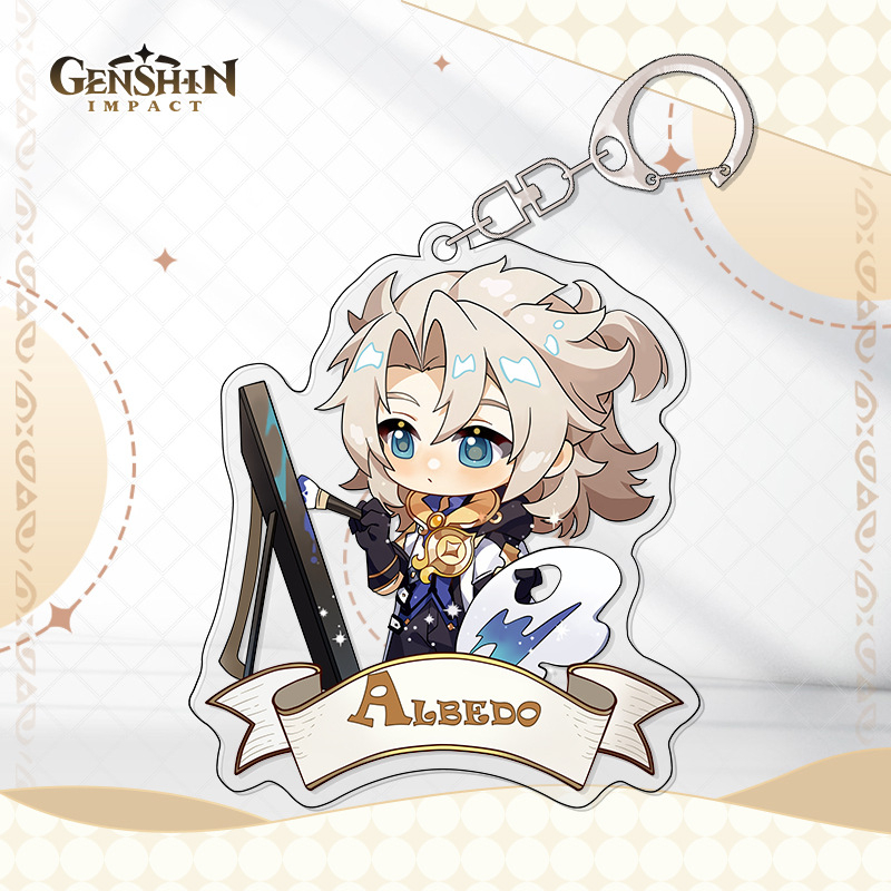 Móc Chìa Khóa Bằng Acrylic Hình Anime Genshin Va Chạm Zhongli Xiao Keli Game