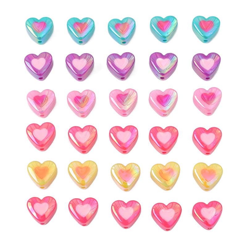 Chuỗi Hạt Hình Trái Tim / Quả Đào Hai Màu Kích Thước 17X15mm Dùng Trang Trí Điện Thoại / Mắt Kính