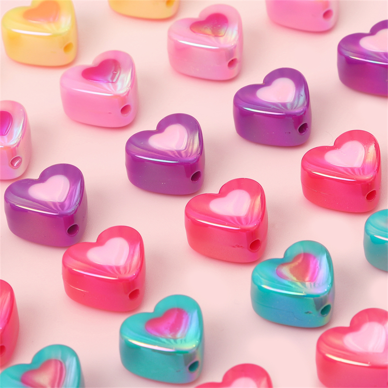 Chuỗi Hạt Hình Trái Tim / Quả Đào Hai Màu Kích Thước 17X15mm Dùng Trang Trí Điện Thoại / Mắt Kính