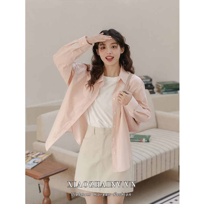 Xiaozhainv Áo Sơ Mi Dài Tay Dáng Rộng Thời Trang Pháp Thanh Lịch Cho Nữ