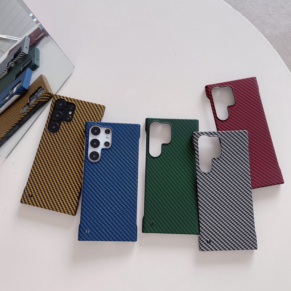 Ốp Điện Thoại Nhựa Sợi Carbon Không Viền Siêu Mỏng Bóng Cho Samsung Galaxy S23 S22 S21 Plus Note 20