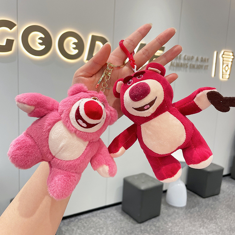 DISNEY Móc Khóa Hình Gấu Lotso Nhồi Bông Đáng Yêu