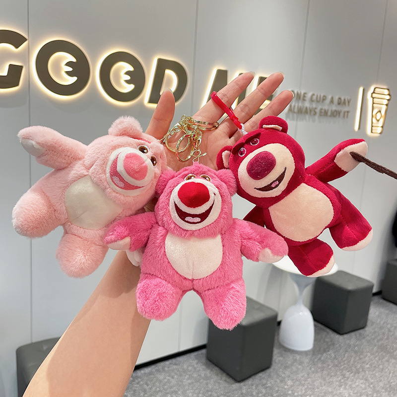 DISNEY Móc Khóa Hình Gấu Lotso Nhồi Bông Đáng Yêu