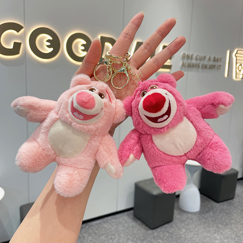 DISNEY Móc Khóa Hình Gấu Lotso Nhồi Bông Đáng Yêu