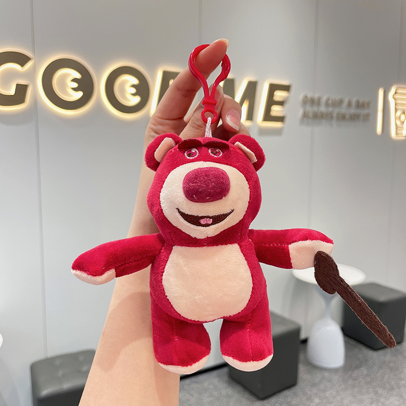 DISNEY Móc Khóa Hình Gấu Lotso Nhồi Bông Đáng Yêu