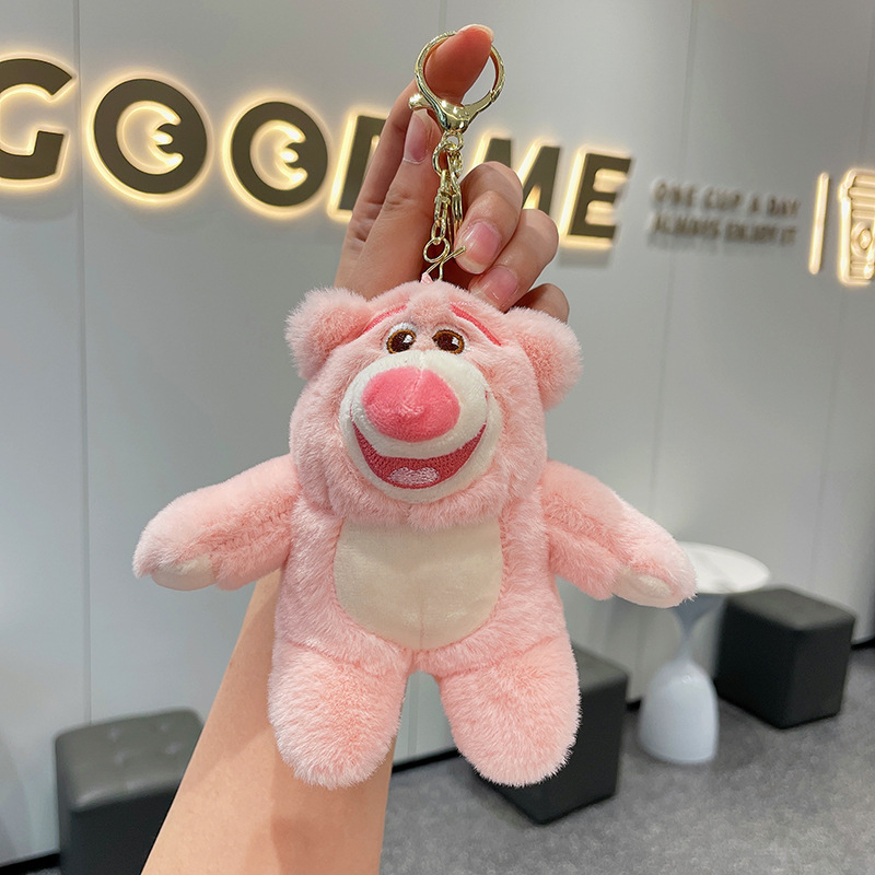 DISNEY Móc Khóa Hình Gấu Lotso Nhồi Bông Đáng Yêu