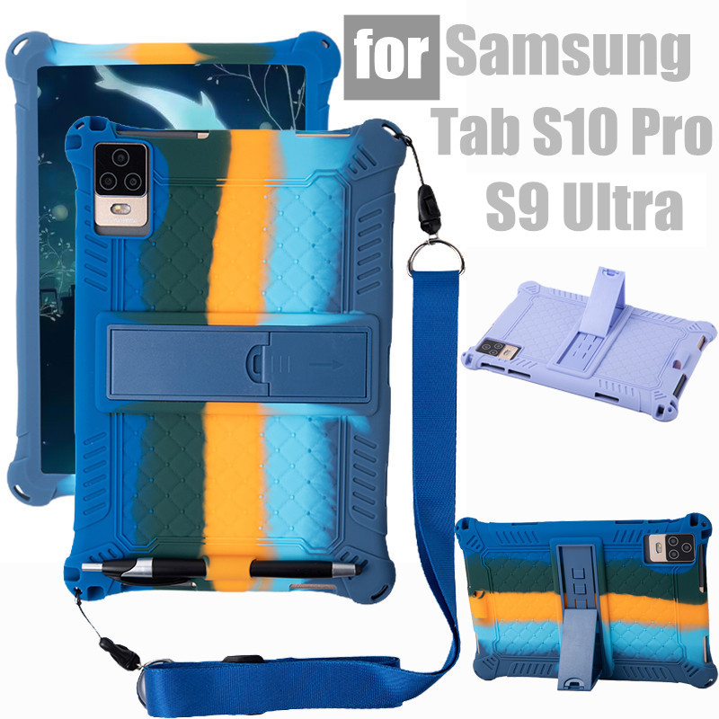 Ốp Máy Tính Bảng PC Màu Trơn Chống Sốc Có Chân Đế Cho Samsung Galaxy Tab S10 Pro S9 Ultra 12 10.1 inch Android