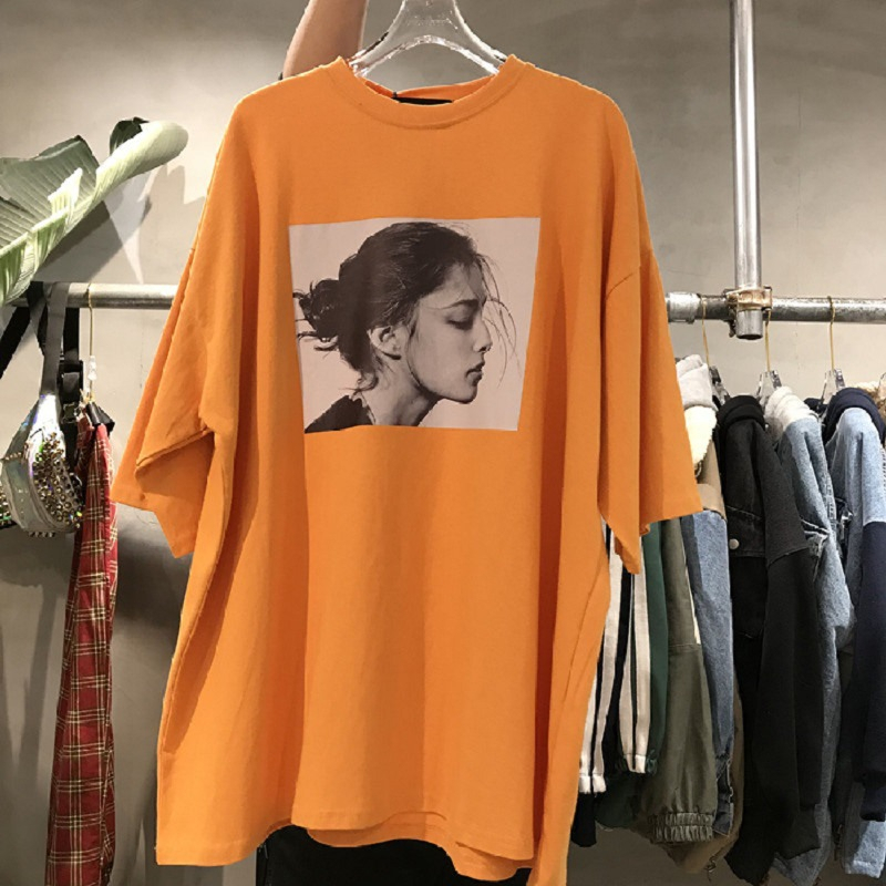 Áo Thun Nữ Cổ Tròn Dáng Rộng Phong Cách Hàn Quốc Thời Trang Mùa Hè Mới