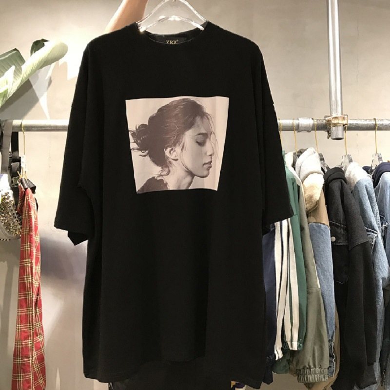 Áo Thun Nữ Cổ Tròn Dáng Rộng Phong Cách Hàn Quốc Thời Trang Mùa Hè Mới