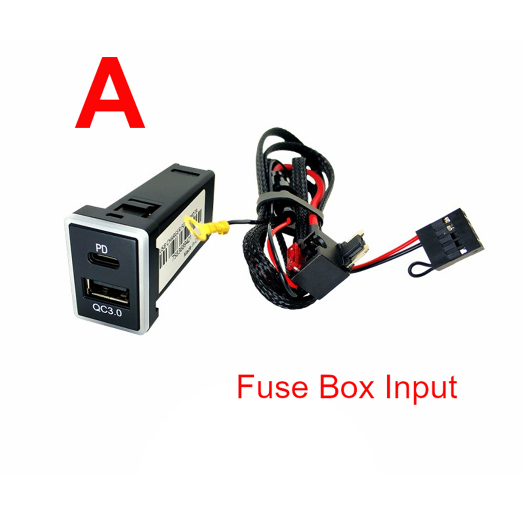 Tẩu Sạc Nhanh QC 3.0 USB PD Type-C 12V Có Đèn LED Báo Hiệu Dành Cho Ô Tô Toyota