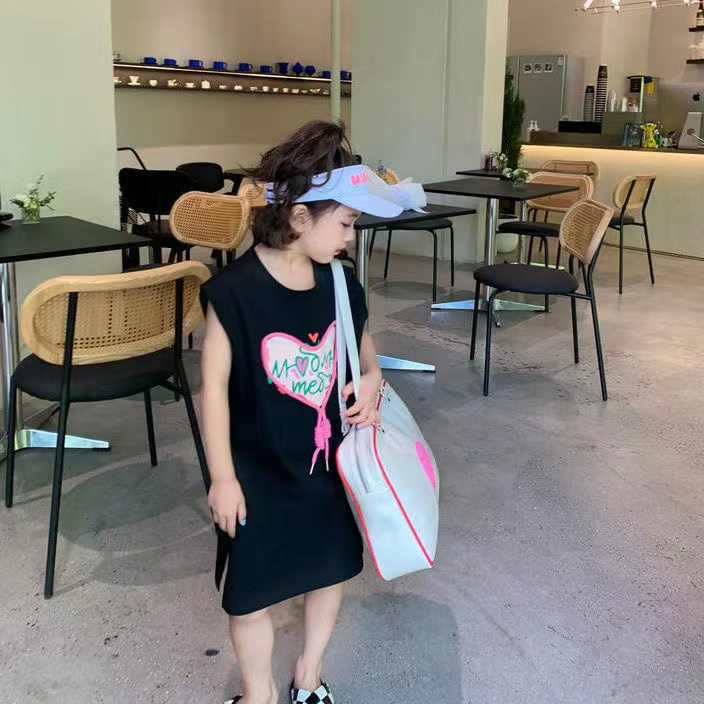 Đầm Midi Cotton Không Tay Phong Cách Phương Tây Thời Trang Mùa Hè Mới Nhất Cho Bé Gái