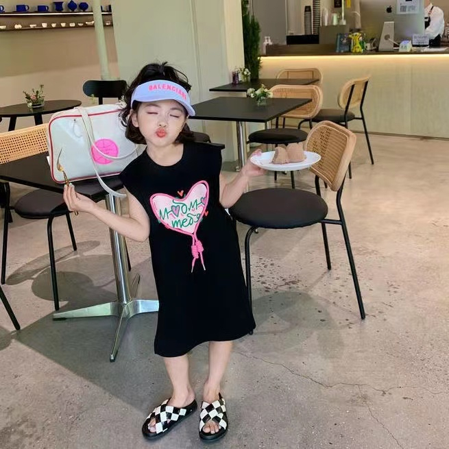 Đầm Midi Cotton Không Tay Phong Cách Phương Tây Thời Trang Mùa Hè Mới Nhất Cho Bé Gái