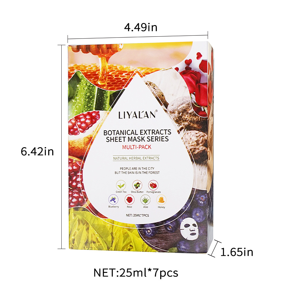 Set 7 Mặt Nạ LIYALAN Chiết Xuất Thảo Dược Hữu Cơ Dưỡng Ẩm Chăm Sóc Da Mặt