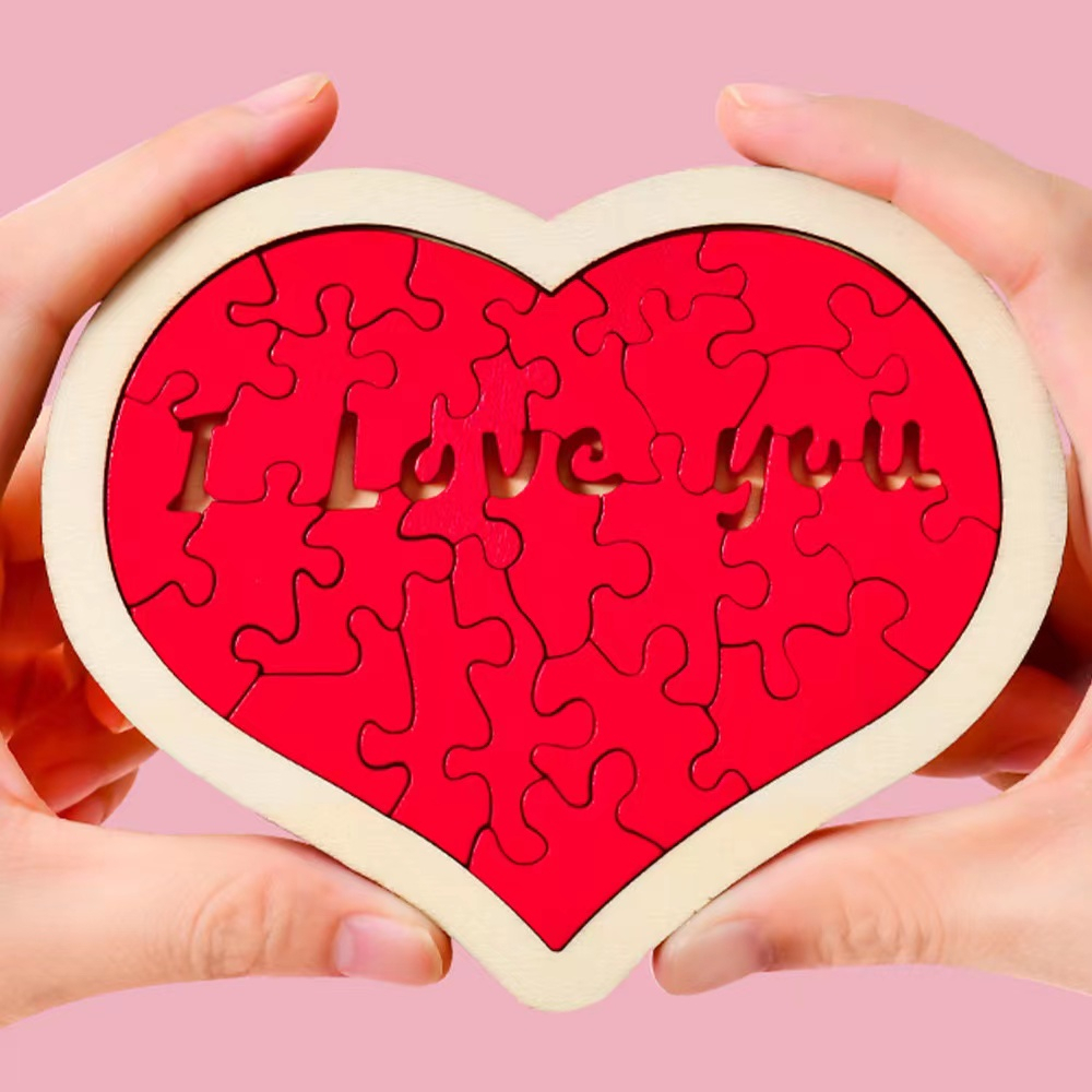 Bộ Đồ Chơi Xếp Hình Bằng Gỗ Làm Quà Tặng Sinh Nhật / Valentine