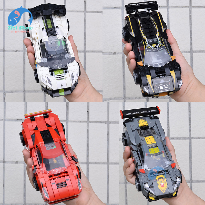 Bộ Đồ Chơi Lắp Ráp Mô Hình Xe Đua Siêu Tốc Cho Bé nhiều chi tiết phát triển tư duy lamborghini Ferrari Lamborghini Porsche Bugatti