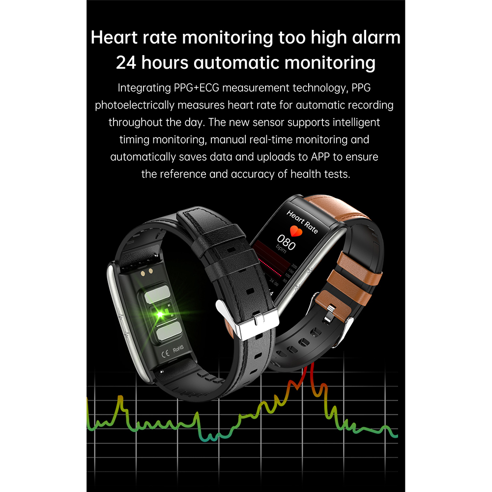 Đồng Hồ Thông Minh 2023 New E600 Màn Hình Cảm Ứng ECG Theo Dõi Oxy IP68 Chống Thấm Nước