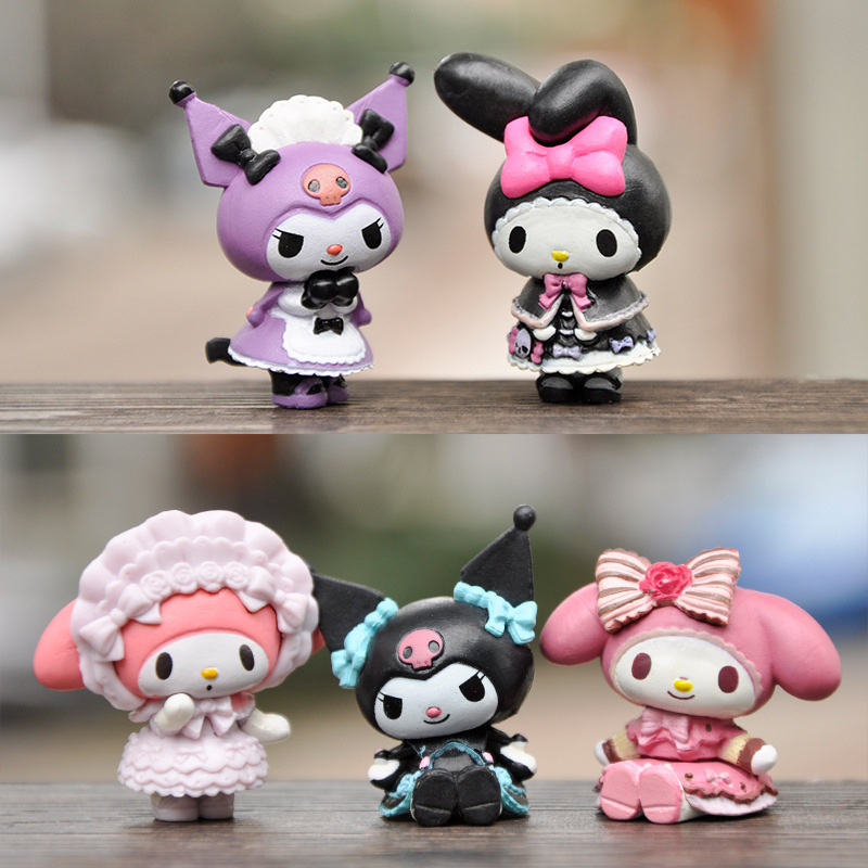 Miếng Dán Trang Trí Hình Búp Bê Kuromi Melody Hello Kitty Dễ Thương DIY