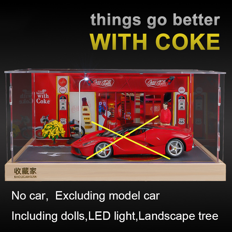 Mô Hình Xe Hơi Diorama Có Đèn LED Tỉ Lệ 1 / 24 Chất Lượng Cao