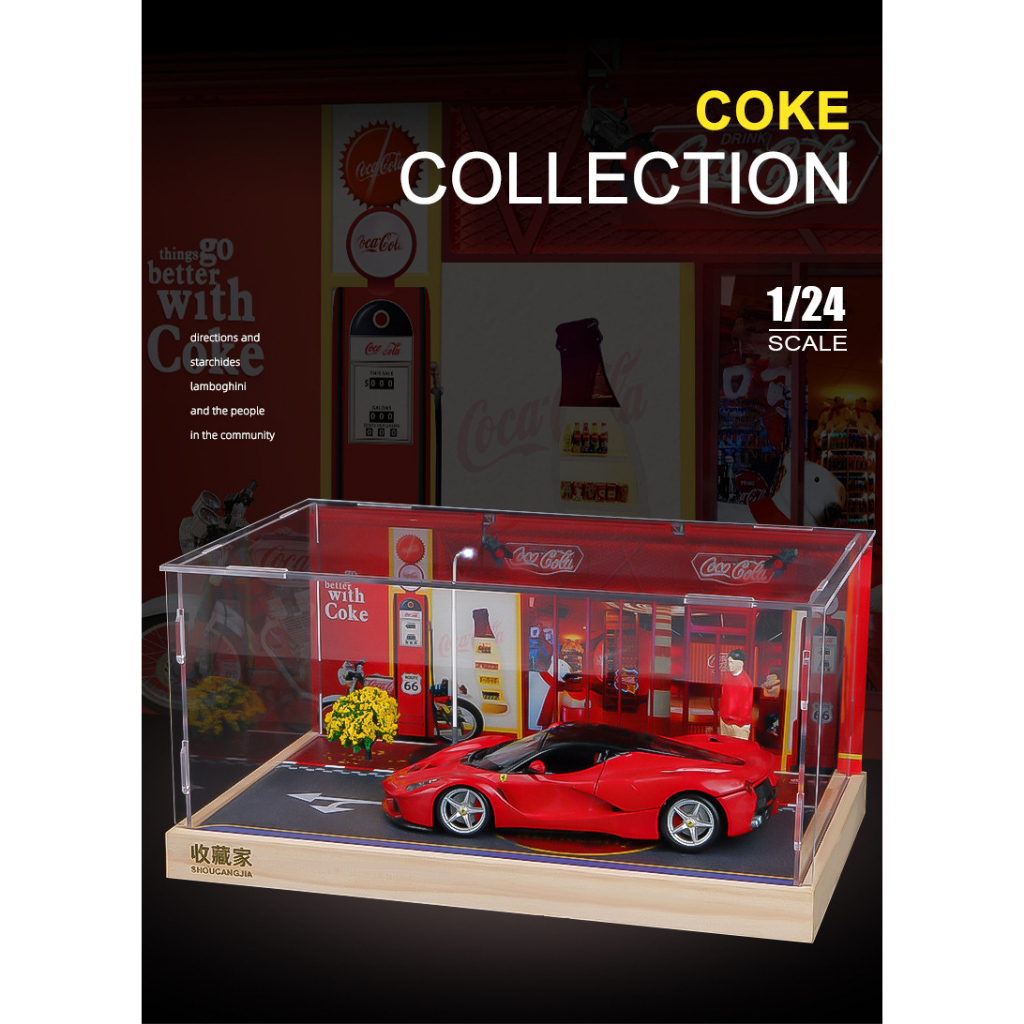 Mô Hình Xe Hơi Diorama Có Đèn LED Tỉ Lệ 1 / 24 Chất Lượng Cao