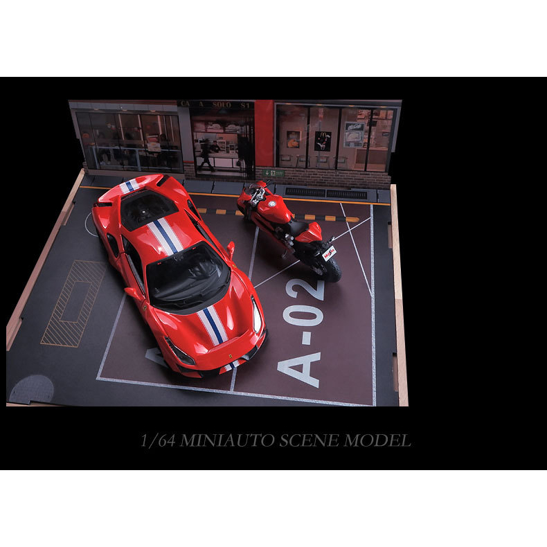 Mô Hình Xe Hơi Diorama Có Đèn LED Tỉ Lệ 1 / 24 Chất Lượng Cao