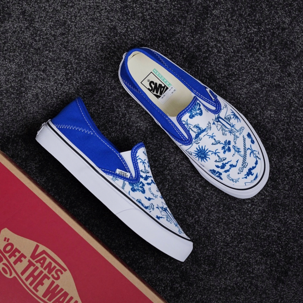 Giày Lười Vans Cổ Thấp In Họa Tiết Vui Nhộn