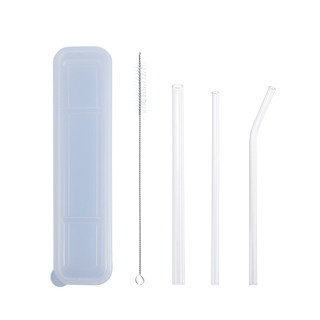 Bộ Ống Hút Thủy Tinh Borosilicate Tái Sử Dụng Được Kèm Hộp Đựng Ốp