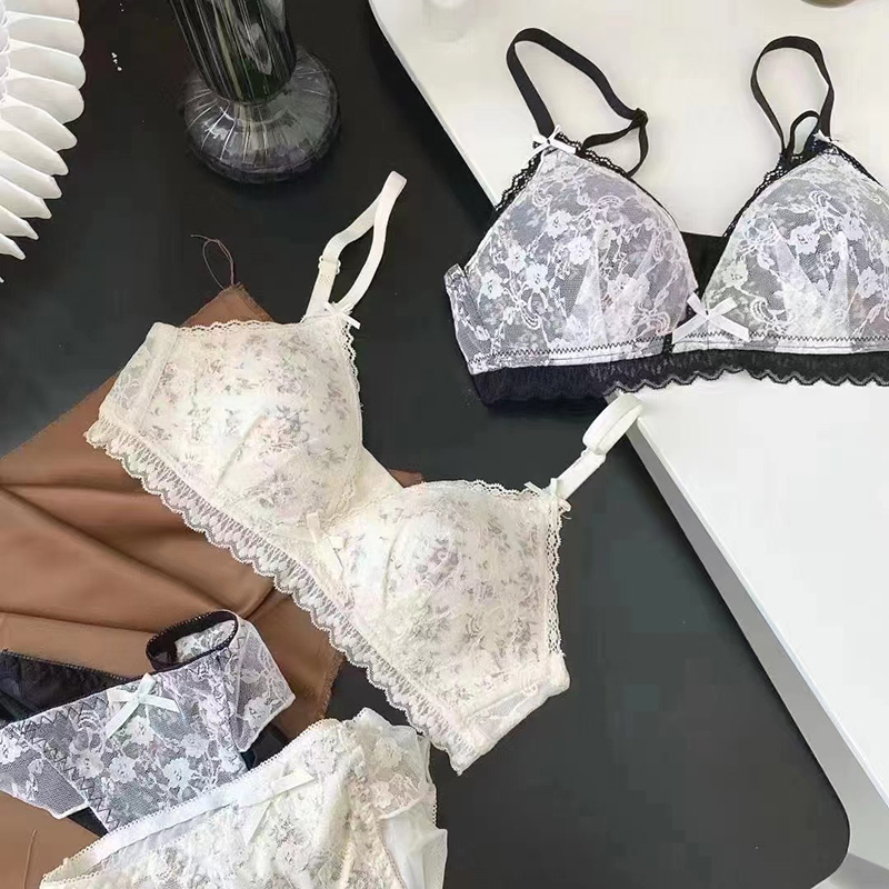 Set Áo Lót Nâng Ngực & Quần Lót Nữ Họa Tiết Ren Hoa Thoải Mái