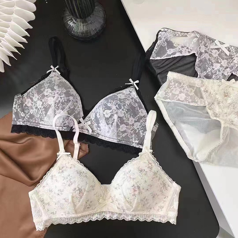 Set Áo Lót Nâng Ngực & Quần Lót Nữ Họa Tiết Ren Hoa Thoải Mái