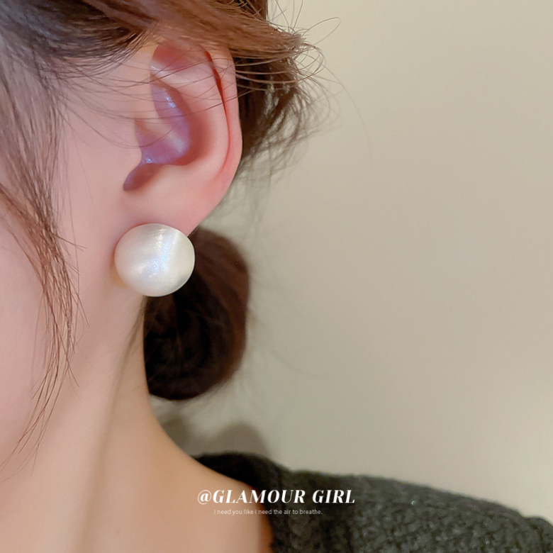 Bông Tai Kim Loại Hình Bán Nguyệt Đơn Giản Thời Trang Cao Cấp / Khuyên Tai