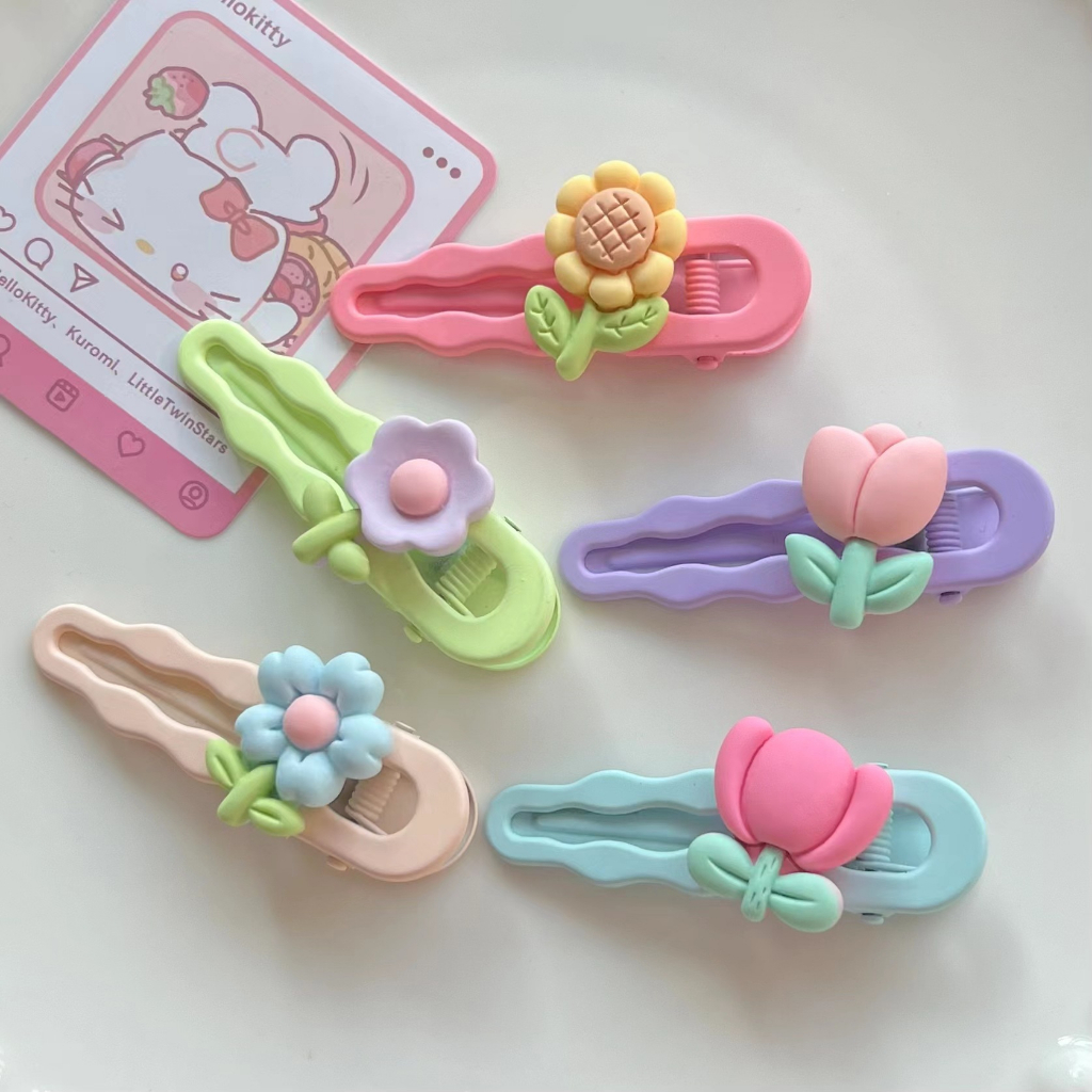 Kẹp Tóc Hình Hoa Màu Kẹo Dễ Thương Cho Nữ